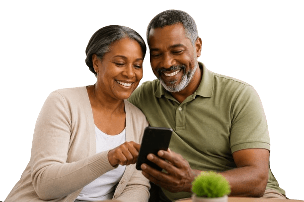 Couple utilisant l'application Vitalio